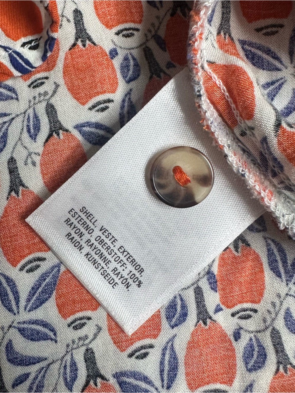 Anthropologie Maeve Berwick Bell Sleeve Maracas Print Blouse Medium Orange - Picture 12 of 14